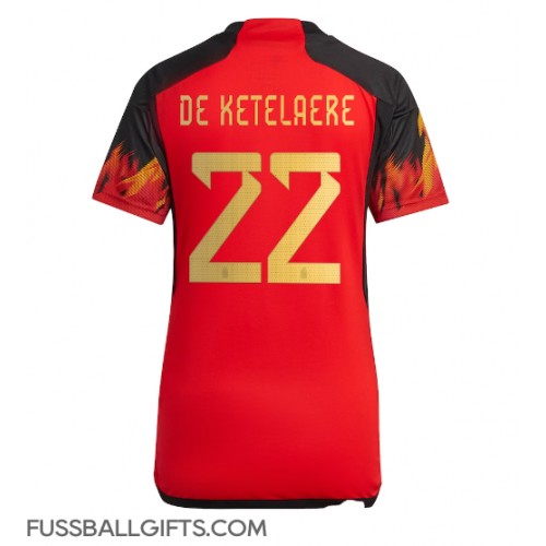 Belgien Charles De Ketelaere #22 Fußballbekleidung Heimtrikot Damen WM 2022 Kurzarm